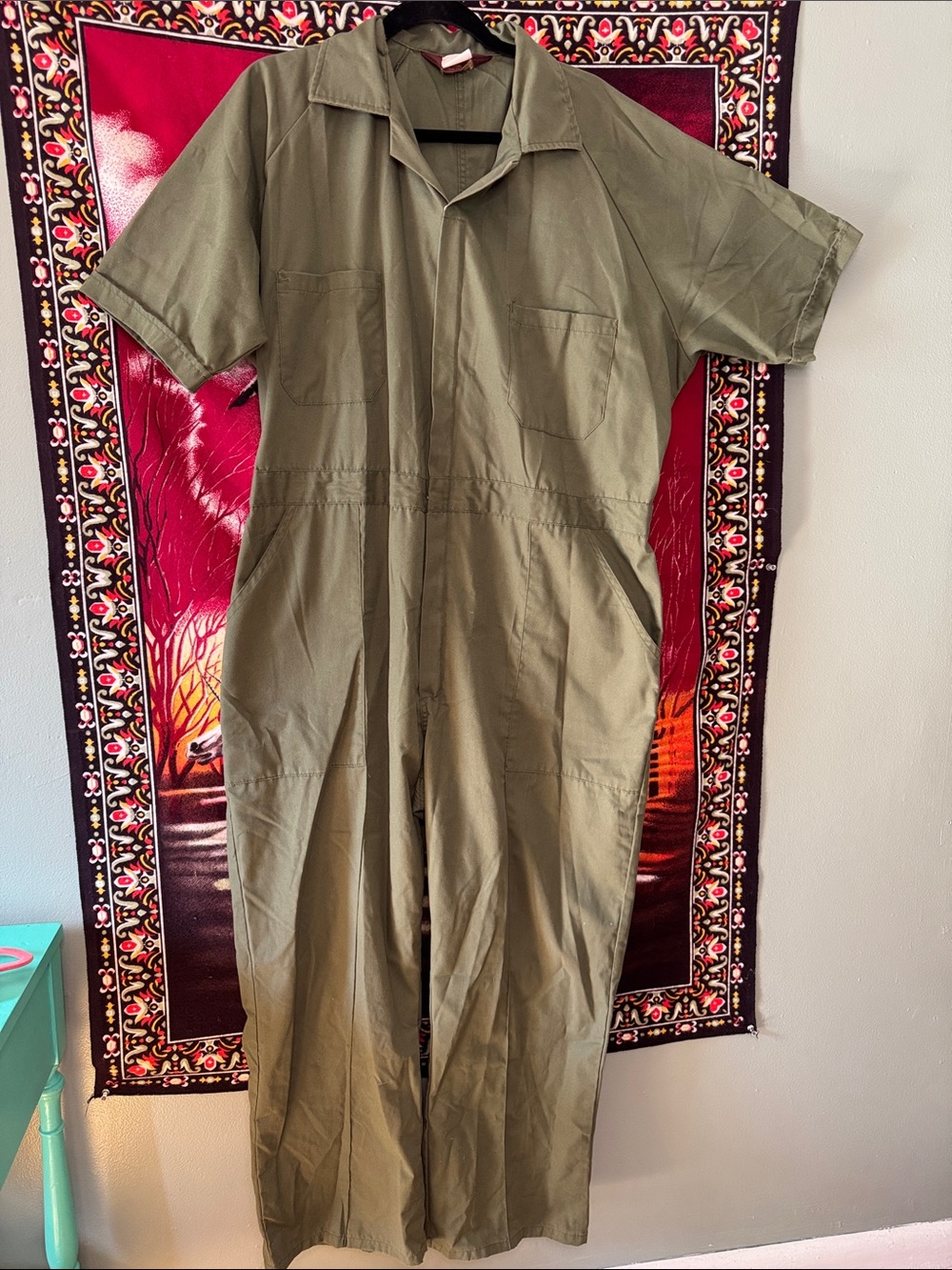 vintage Parasuit men’s 46short olive green coveralls jumpsuit
